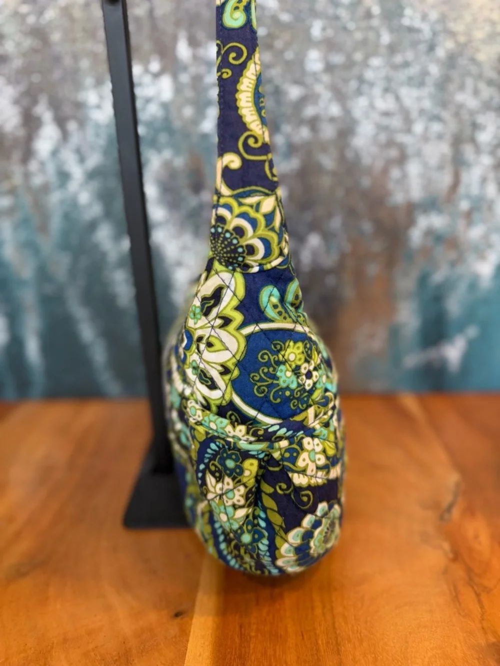 Vera Bradley Boho 2010s Retired Floral Shoulder Bag Blue/Green VGUC